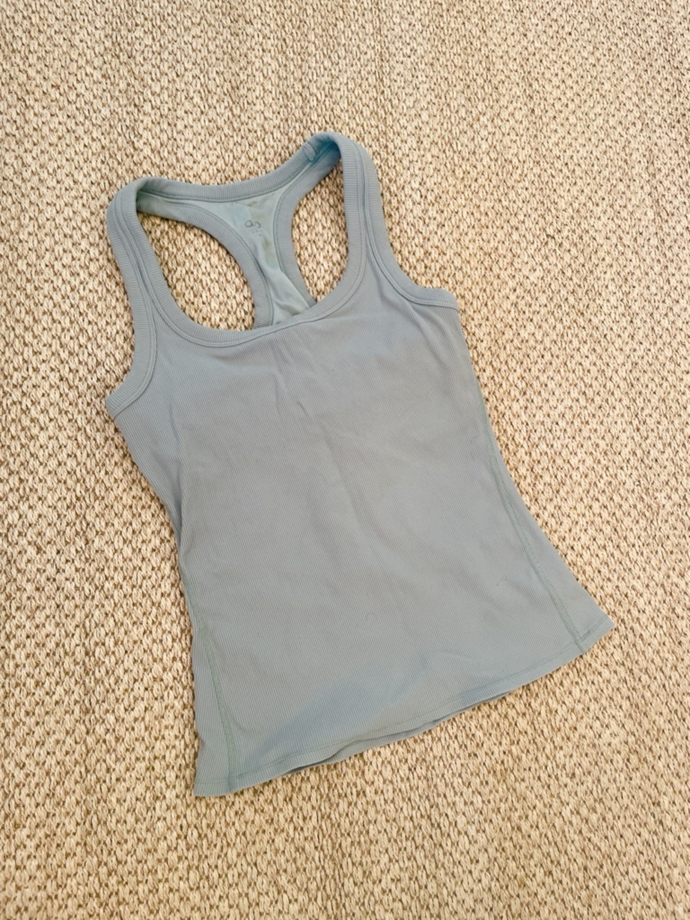 Alo Yoga Goddess Ribbed Tank Top Women’s Gray Racerback Built-In Bra medium